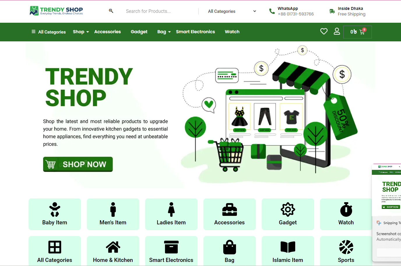 WordPress E-commerce Site